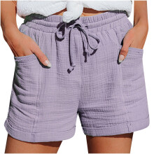 Pantaloncini casual da donna con coulisse e tasche