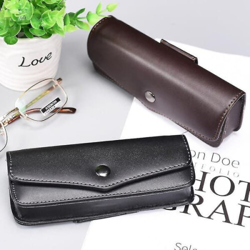 Men's Leather Glasses Case Black 1pc 2