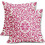 Conjunto de 2 capas de almofada boho rosa choque em linho, 45x45 cm (18x18 polegadas). 1