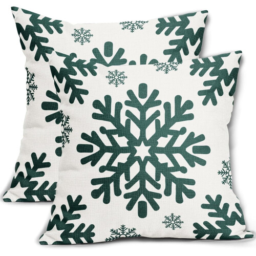 Skogsgröna julörngott i linne 20x20" (2 st)