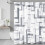 Grå geometriska duschdraperiset 72x72 tum 5