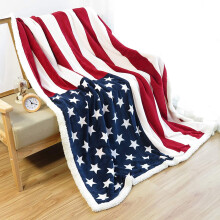 Sherpafilt med amerikansk flagga, 122 x 152 cm