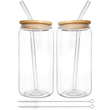 Mason drikkeglassflaske med lokk 16oz