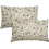 Conjunto de 2 capas de almofada florais em tons de marrom e verde, 30x50cm (12x20 polegadas). 1