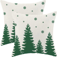 Capas de Almofada de Natal 45x45cm (Conjunto de 2) Branco e Verde Sálvia