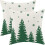 Capas de Almofada de Natal 45x45cm (Conjunto de 2) Branco e Verde Sálvia 1
