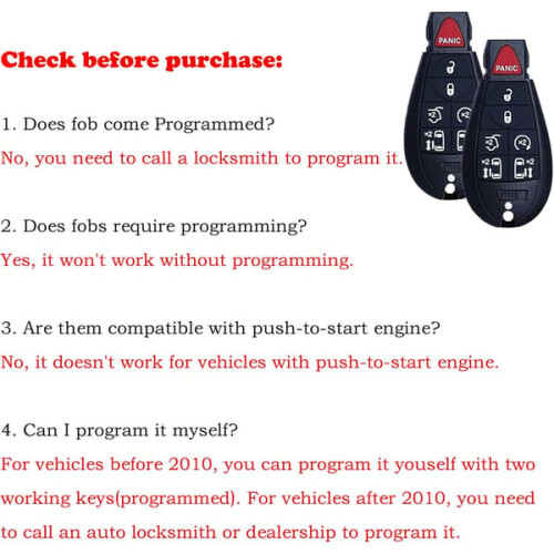 MechanMagic Key Fob Replacement for Chrysler Town and 1