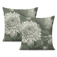 Set di 2 federe per cuscino lombare Dahlia Boho in lino, 45x45 cm.