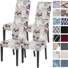 Ensemble de 4 housses de chaises extensibles Ă motifs floraux pour chaises Parsons