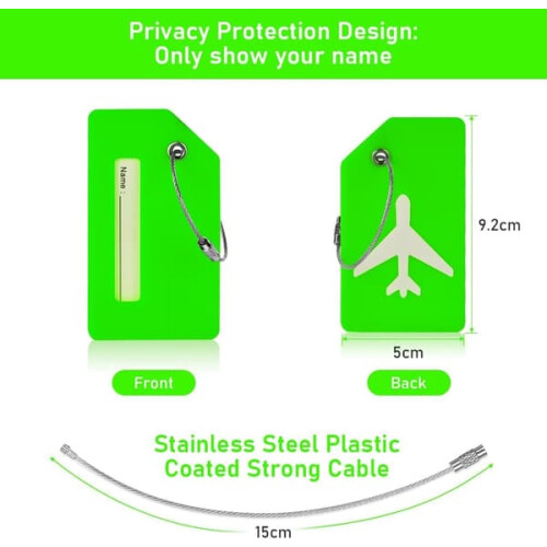 Luggage tags silicone green 2 pcs 1