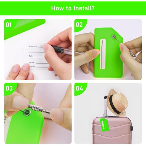 Luggage tags silicone green 2 pcs 2