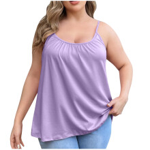 Pijama de mujer con camiseta de tirantes y copas en el pecho, tallas grandes