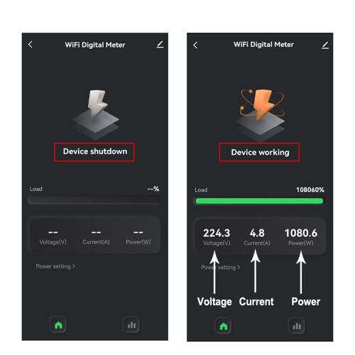 Contatore elettrico WiFi Clamp80A con statistiche