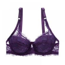 Damen-Push-up-BH aus Spitze, ungefüttert, mit Bügeln, lila, Größe 40B