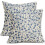 Conjunto de 2 capas de almofada florais em linho, 45x45 cm (18x18 polegadas). 1