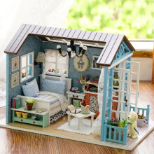 Kit de chambre en bois 3D à monter soi-même avec meubles, lumières LED et 10