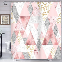 Dusjforheng Grå Geometrisk Marmor 72x84 tommer