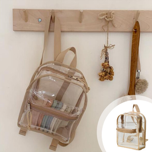 Zaino trasparente resistente in PVC, borsa grande trasparente per libri