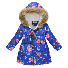 Cappotto invernale con cappuccio per bambina, caldo, antivento e spesso, 6-7 anni
