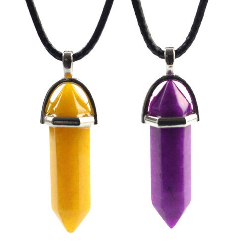 Pingente Hexagonal Chakra Ponta de Cristal de Quartzo 1 peça