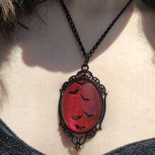Denevér medál nyaklánc nőknek Vintage gótikus choker ovális 1 db