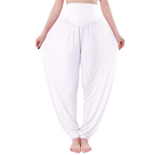 Pantalon palazzo blanc taille haute style bohème pour femme