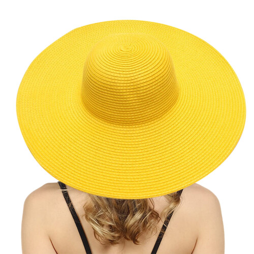 Dame sommersolhat med bred skygge og floppy stråhat