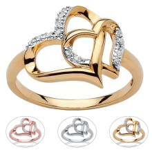 Forlovelsesring Elegant Legering Dobbel Hjerte Kvinner Bryllup