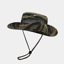 Chapéu Bucket Camuflado com Aba Larga e Tela Respirável para Uso Externo