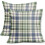 Fodere per cuscini a quadri blu, verde salvia e verde, 16x16 cm, set da 2 1