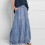 Gonna lunga in denim a vita alta da donna, blu 1