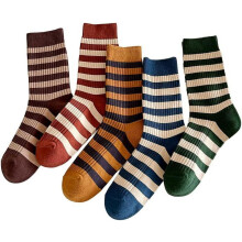 Retro színes csíkos női zokni Crew5Pairs