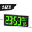 Digital wall clock with LED display, temperature and 2