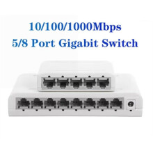 8 Port Gigabit Data ,Network Hub,Desktop Ethernet Splitter,Plug & Shielded Fanless Quiet Portable