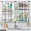 Cortinas de cozinha estilo boho com cogumelos, retrô rústicas, 2 painéis de 91 cm (36 polegadas). 1