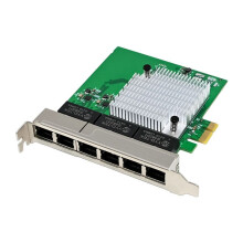 Tarjeta de Red Gigabit Ethernet, Tarjeta LAN, Adaptador de Red PCIe X1 de 6 Puertos, 1000 Mbps, Alta Velocidad para Win7/8/10