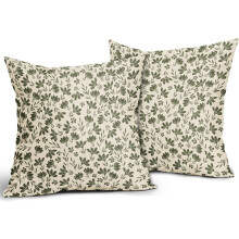 Conjunto de 2 capas de almofada vintage com estampa floral, 45x45cm (18x18 polegadas).