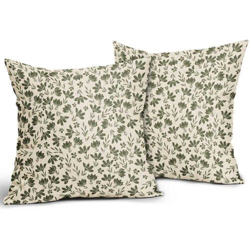 Conjunto de 2 capas de almofada vintage com estampa floral, 45x45cm (18x18 polegadas).