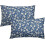 Conjunto de 2 capas de almofada vintage com estampa floral, 45x45cm (18x18 polegadas), em linho. 1