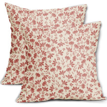 Conjunto de 2 capas de almofada florais em linho, 45x45 cm (18x18 polegadas).