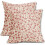 Conjunto de 2 capas de almofada florais em linho, 45x45 cm (18x18 polegadas). 1