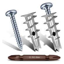 Zinc Self Drilling Drywall Anchors, Hollow Wall Anchor & Screw Kit, Drywall Screws, 25PCS Heavy Duty Metal Wall Anchors