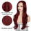 Red curly synthetic wig for women with side bangs 3