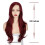 Red curly synthetic wig for women with side bangs 4