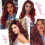 Red curly synthetic wig for women with side bangs 6