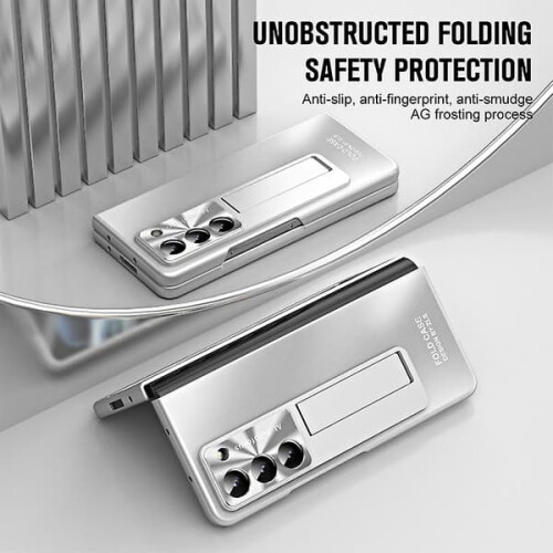 Samsung Galaxy Z Fold5 Protective Case Silver with Matte 1