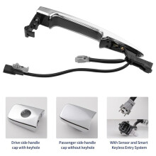 Left Front Door Handle Keyless Entry for Leaf Maxima Sentra 2009-2018 80645-1AA0A Exterior Handle Chrome