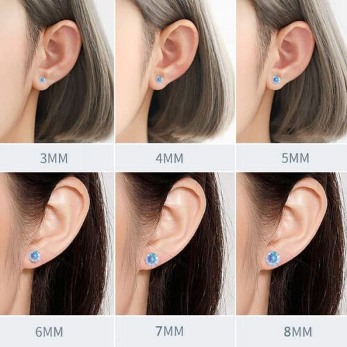 Stainless Steel Earrings Set with Four-Claw Crown Design 2