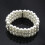 Bracelet jonc élastique en fausses perles et strass, 3 rangs 2
