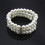 Bracelet jonc élastique en fausses perles et strass, 3 rangs 3